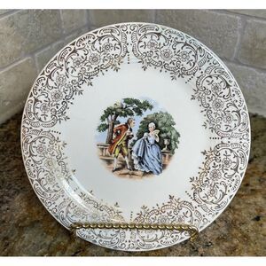 Sebring Pottery Co‎ Plate Chantilly 24k Gold Multicolor Porcelain Size 6.5"